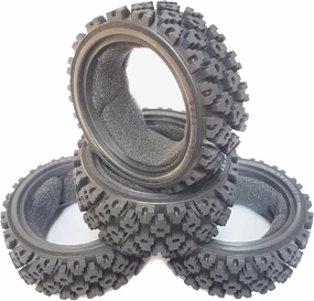 Compatible with Tamiya TT01 TT02 XV01 LC for Racing PTG-2 for HSP for HPI 4Pcs 70Mm 1/10 RC Off-Road Car Rubber Tires Wheel Tyres Front RC Wheel Tires