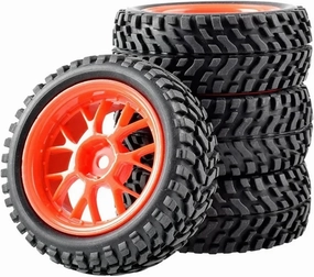 Compatible with Trxs for HSP for Tamiya for HPI for Kyosho for RedCat for Sakura 1/10 Rc Car Upgrade Parts 75mm RC Car Tires RC Wheel Tires(Red)