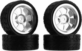 Compatible with Wltoys 144001 A959 A959-B 124019 124018 RC Car Parts 65Mm Metal Wheel Rim Grip Rubber Tires Tyres RC Car Tires RC Wheel Tires