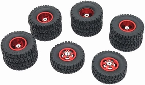 Compatible with WPL C14 C24 C34 B16 B36 for HengLong for FeiYu for JJRC 6WD RC Car Parts Metal Upgrade Front Single Rear Dual Hub Tire RC Wheel Tires