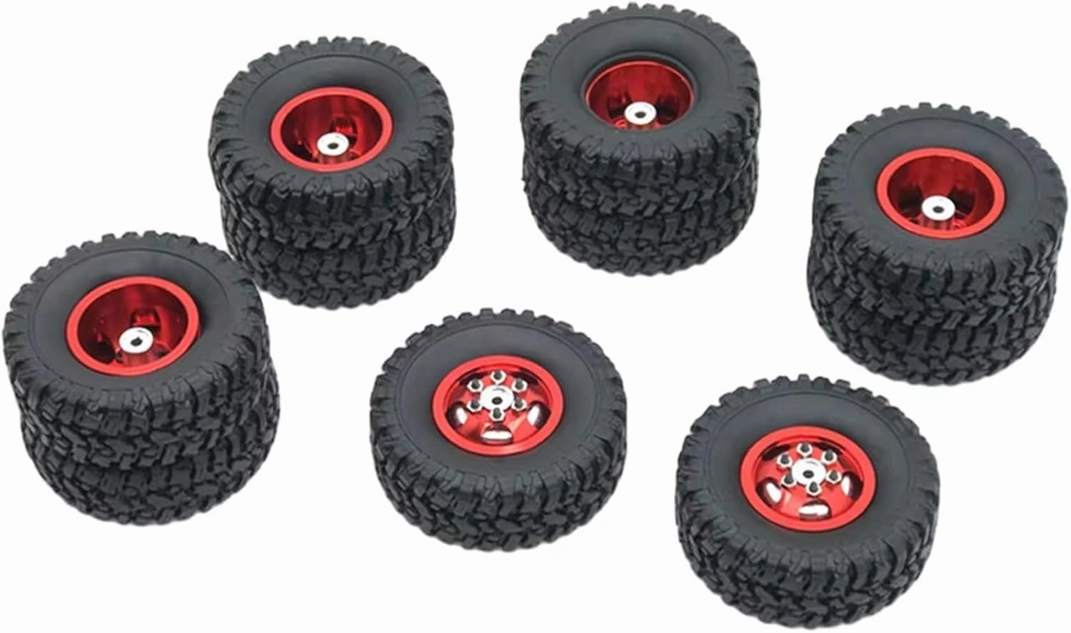 Compatible with WPL C14 C24 C34 B16 B36 for HengLong for FeiYu for JJRC 6WD RC Car Parts Metal Upgrade Front Single Rear Dual Hub Tire RC Wheel Tires