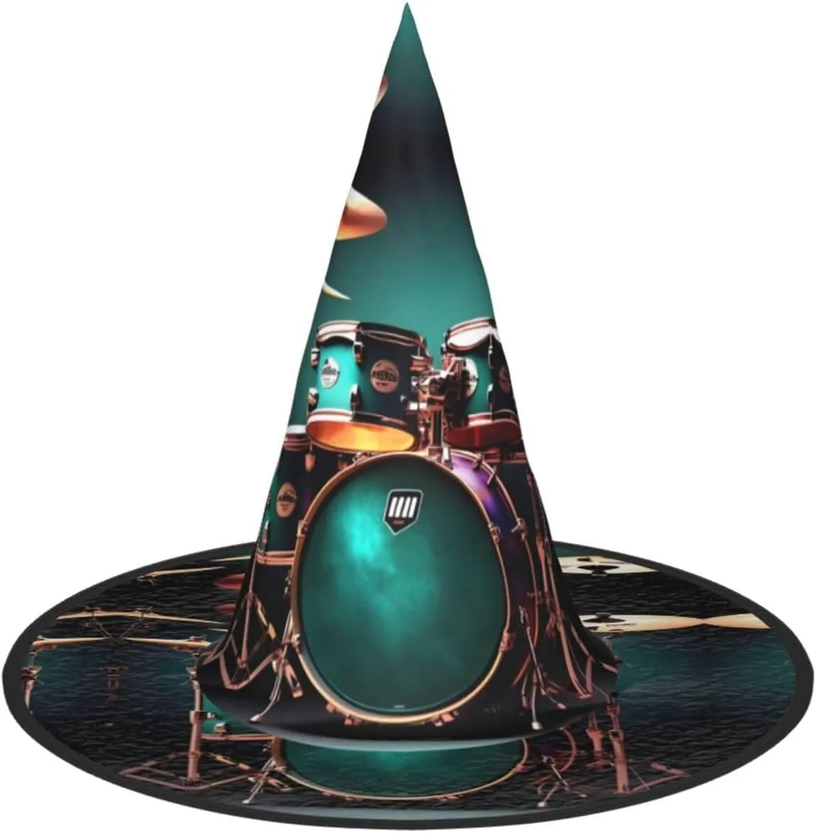 Cool Drum Set Print Funny Halloween Hats Witch Hats For Men, Women, Halloween Parties Costume Events