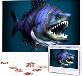 Cool Fish Puzzles from Photos 1000 Pieces Personalized Wooden Puzzle Challenging Jigsaw Puzzles for Adults Custom Picture Puzzle Gifts for Family Wedding Friend