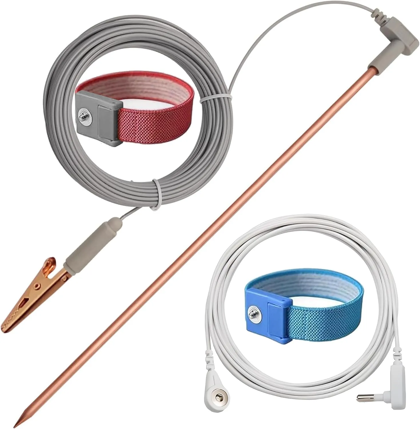 Copper Grounding Rod with 40ft Female Ground Cord, Portable Ground Rod Kit,Great for Grounded Earth Connected Products, Easy to Use with Grounding Mat, Grounding Sheet, Pillowcase, Blankets(1 Pack)