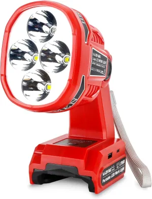 Cordless LED Flashlight for Craftsman V20 Battery, 22W LED Work Light with USB-A&USB-C 2.1A Fast Charging Ports for Jobsite, Car Repairing, Camping, Emergency