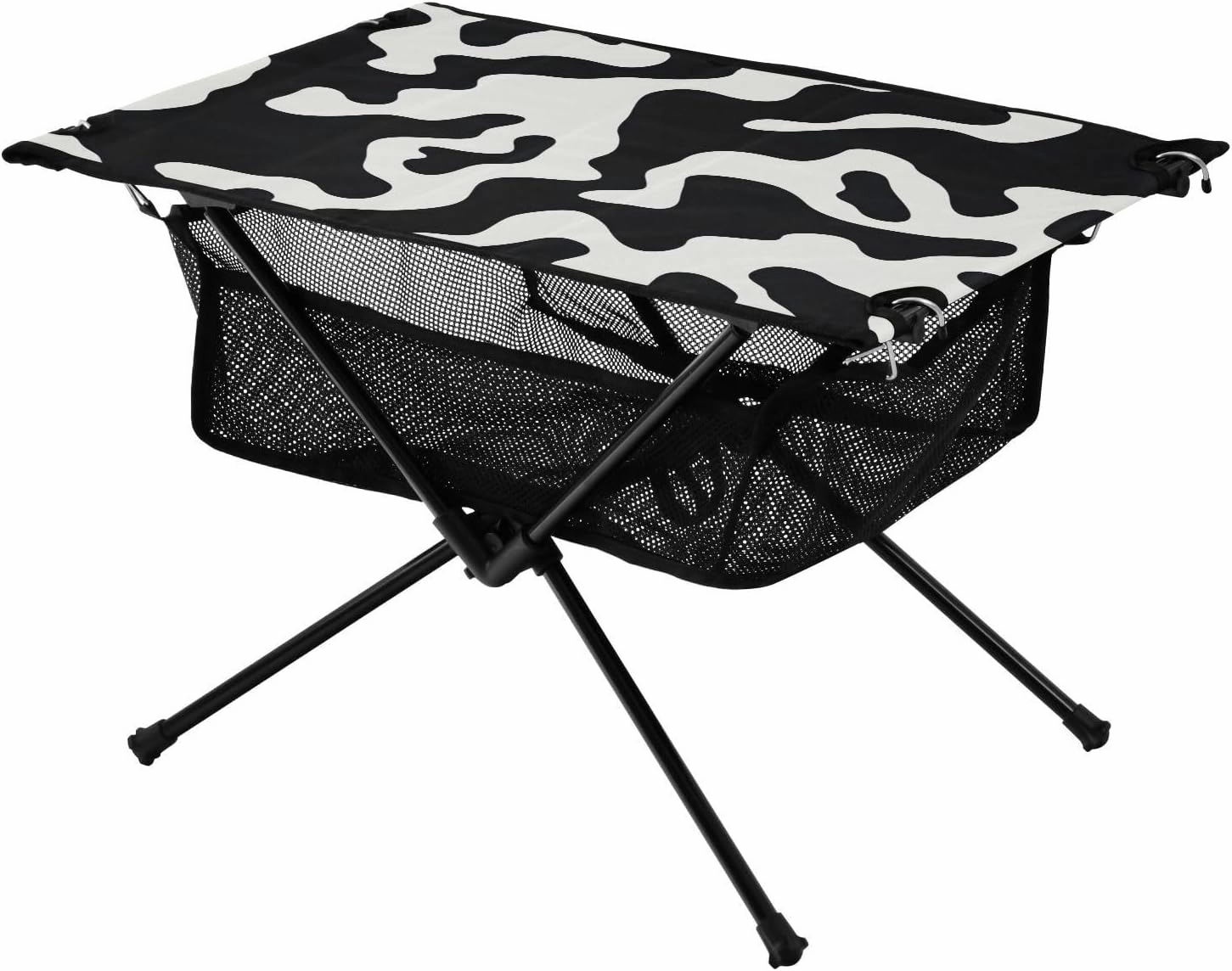 Cow Texture Portable Folding Camping Table, Compact Lightweight Beach Table with Carrying Bag for Outdoor Picnics, BBQs, Camp