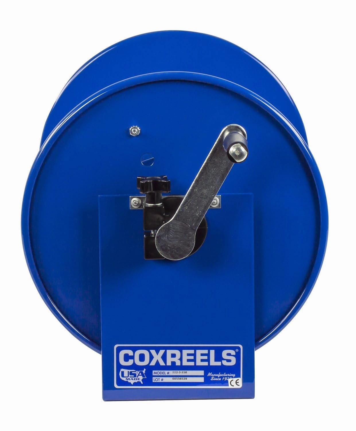 Coxreels 112-3-150 Hand Crank Hose Reel - Steel Spool for Coiling Hoses and Cables - Rotating Storage Reel with Manual Crank - Fits 3/8 x 150 Inch Hose - 12 x 18.25 x 13 Inches