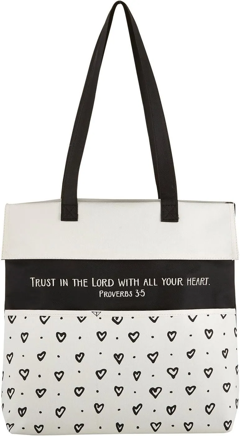 Creative Brands Inspirational Canvas Purse/Tote Bag, 13.5 x 14-Inch, Trust in the Lord - Scripture