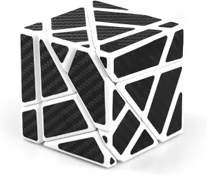 CuberSpeed Ghost 3x3 White with Black Sticker Magic Cube 3x3 Ghost White 3x3x3 Speed Cube Black Sticker