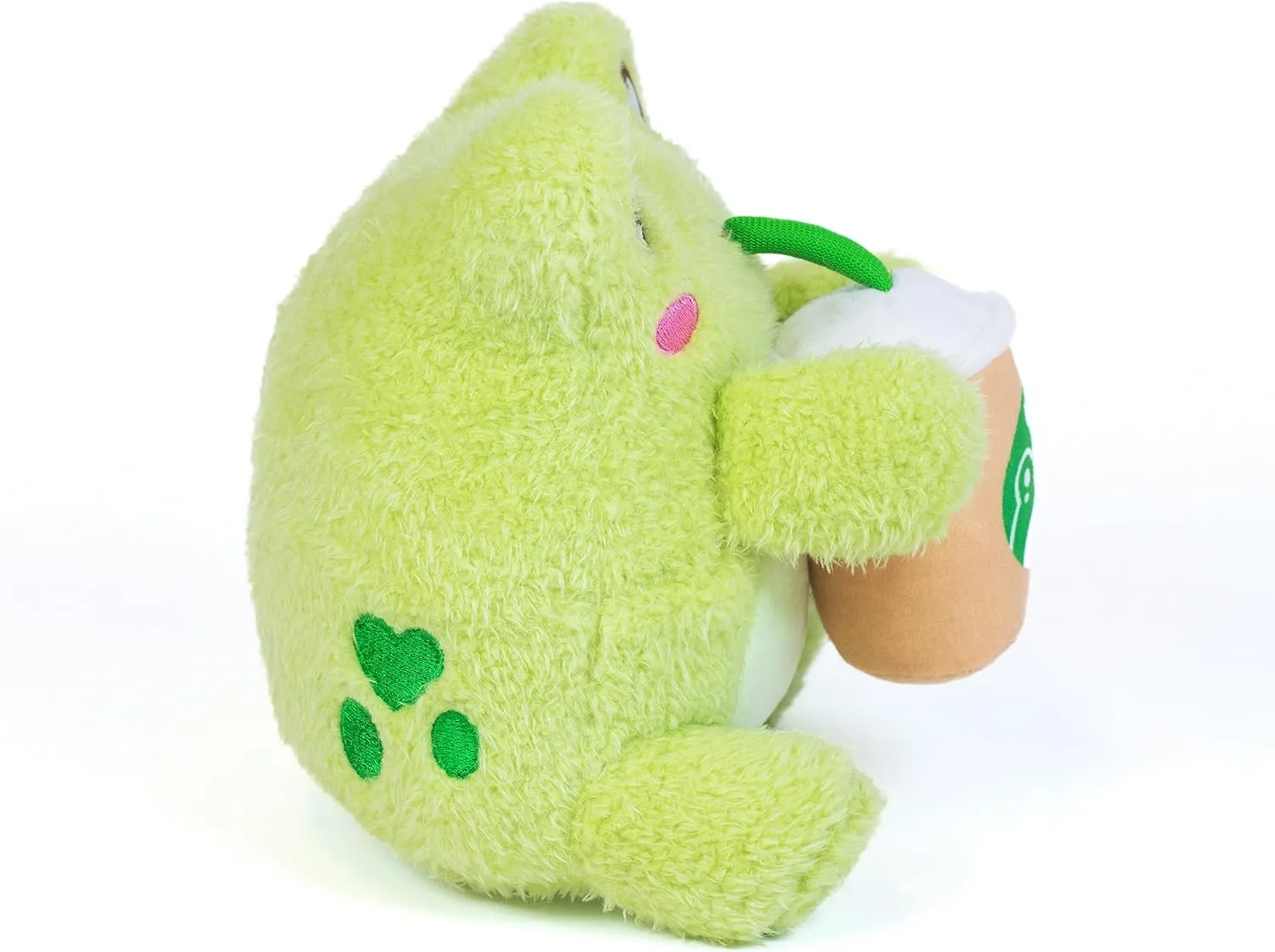 Cuddle Barn PlushGoals - Coffee Sippin' Wawa The Froggie Soft Lime Green Scented Stuffed Animal Kawaii Frog Plush Toy, 6 inches