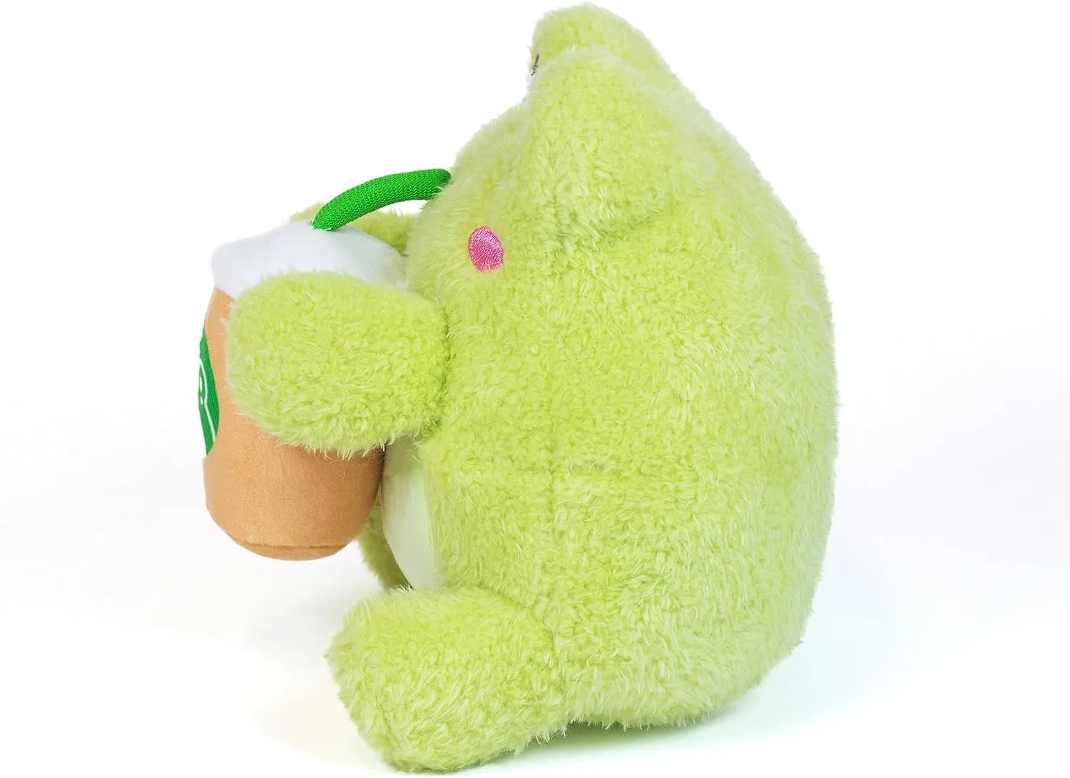 Cuddle Barn PlushGoals - Coffee Sippin' Wawa The Froggie Soft Lime Green Scented Stuffed Animal Kawaii Frog Plush Toy, 6 inches
