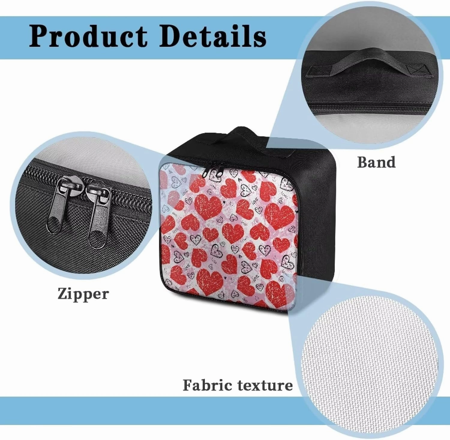 Cute First Aid Bag Empty Large Heart-Shaped First Aid Pouch Travel Medicine Pouch Double Zippers First Responder Storage Compact Survival Medicine Bag for College Dorm Student