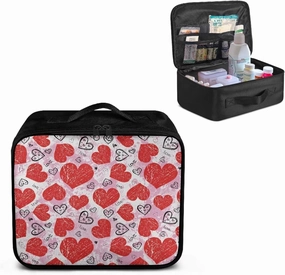 Cute First Aid Bag Empty Large Heart-Shaped First Aid Pouch Travel Medicine Pouch Double Zippers First Responder Storage Compact Survival Medicine Bag for College Dorm Student