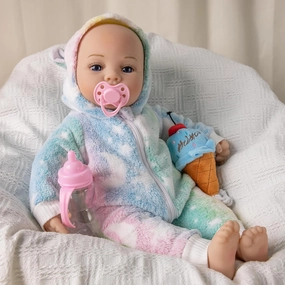 Cute Real Life Baby Dolls,17inch Realistic Soft Body Baby Doll with Accessories for 3  Year Old Girls Gifts,Unique Design, Toys for Birthday Christmas