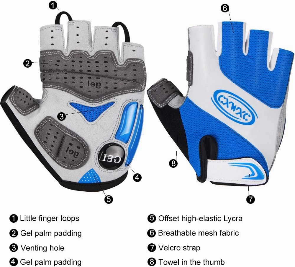 CXWXC Cycling Gloves for Men Women - Breathable Gel Road Mountain Bike Riding Gloves - Anti-Slip Bike Glove for Fitness Cycling Training Outdoor Sports