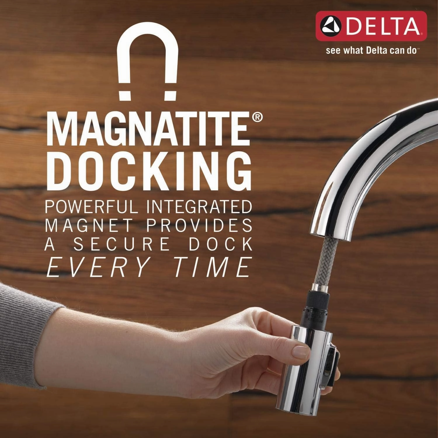 Delta Faucet Theodora Chrome Kitchen Faucet with Pull Down Sprayer, Commercial Style Kitchen Sink Faucet, Faucets for Kitchen Sinks, Single-Handle, Magnetic Docking Spray Head, Chrome 18804Z-DST