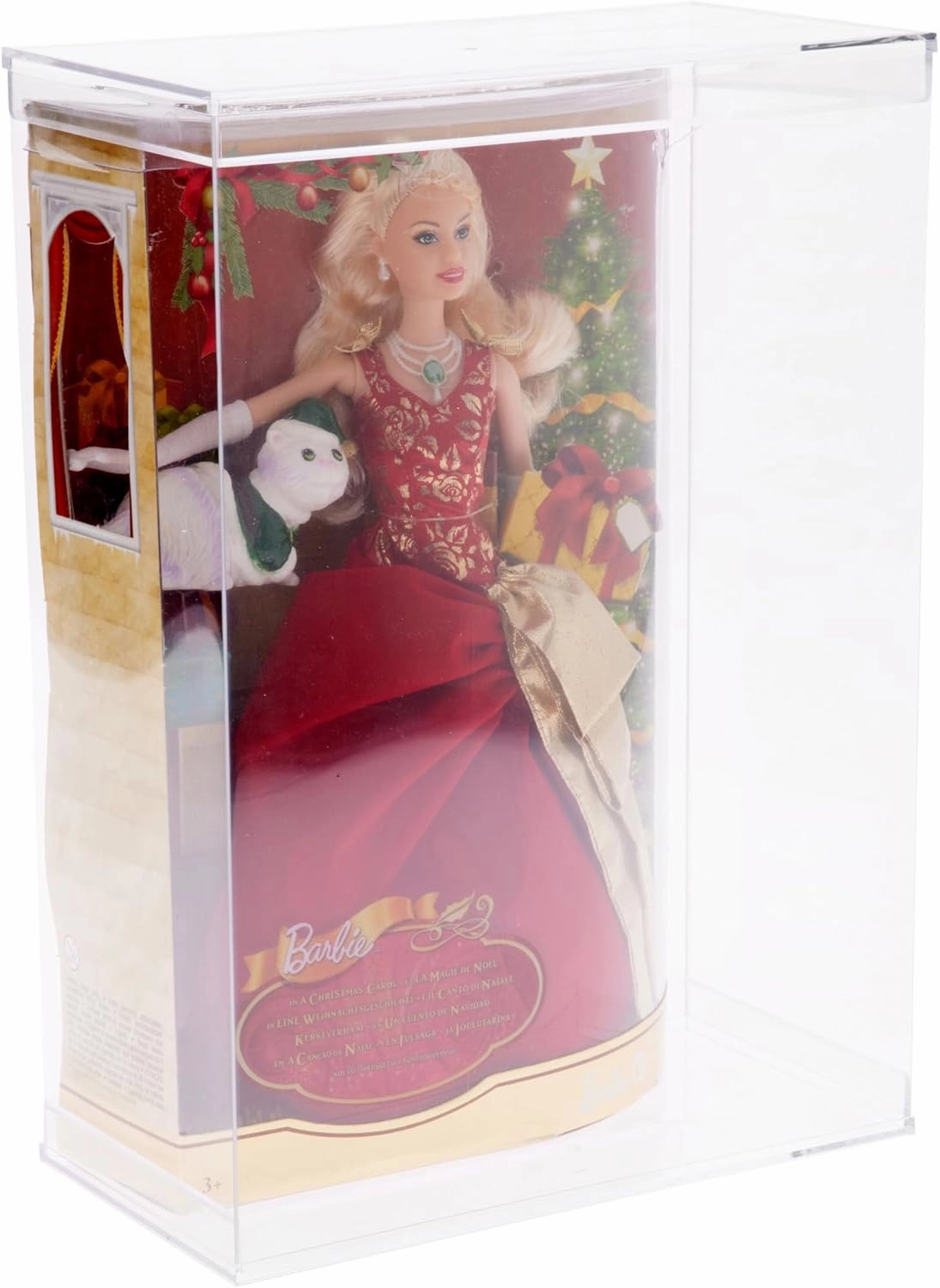 Deluxe Clear Folding Display Case with Acrylic Top and Base for 11-12 inch Dolls or Action Figures, 9.5" W x 5" D x 13" H, Pack of 3