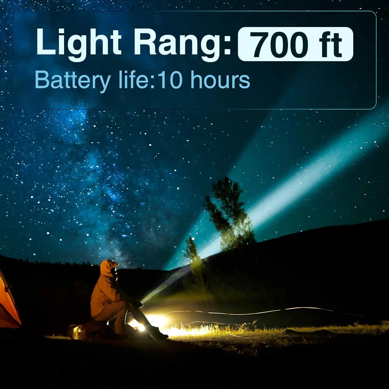 Delxo 2 Pack Tactical Flashlight, Rechargeable Flashlights,Waterproof Handheld Solar Powered Patriot Flashlights with LED Flash Light 2400mAh Battery for Emergency,Camping,Survival Gear,Road Trip