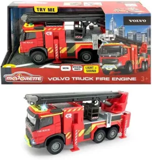 Dickie Toys Hong Kong Ltd Majorette Volvo: Truck Fire Engine - Die-Cast Light & Sound Vehicle, Kids Ages 3 