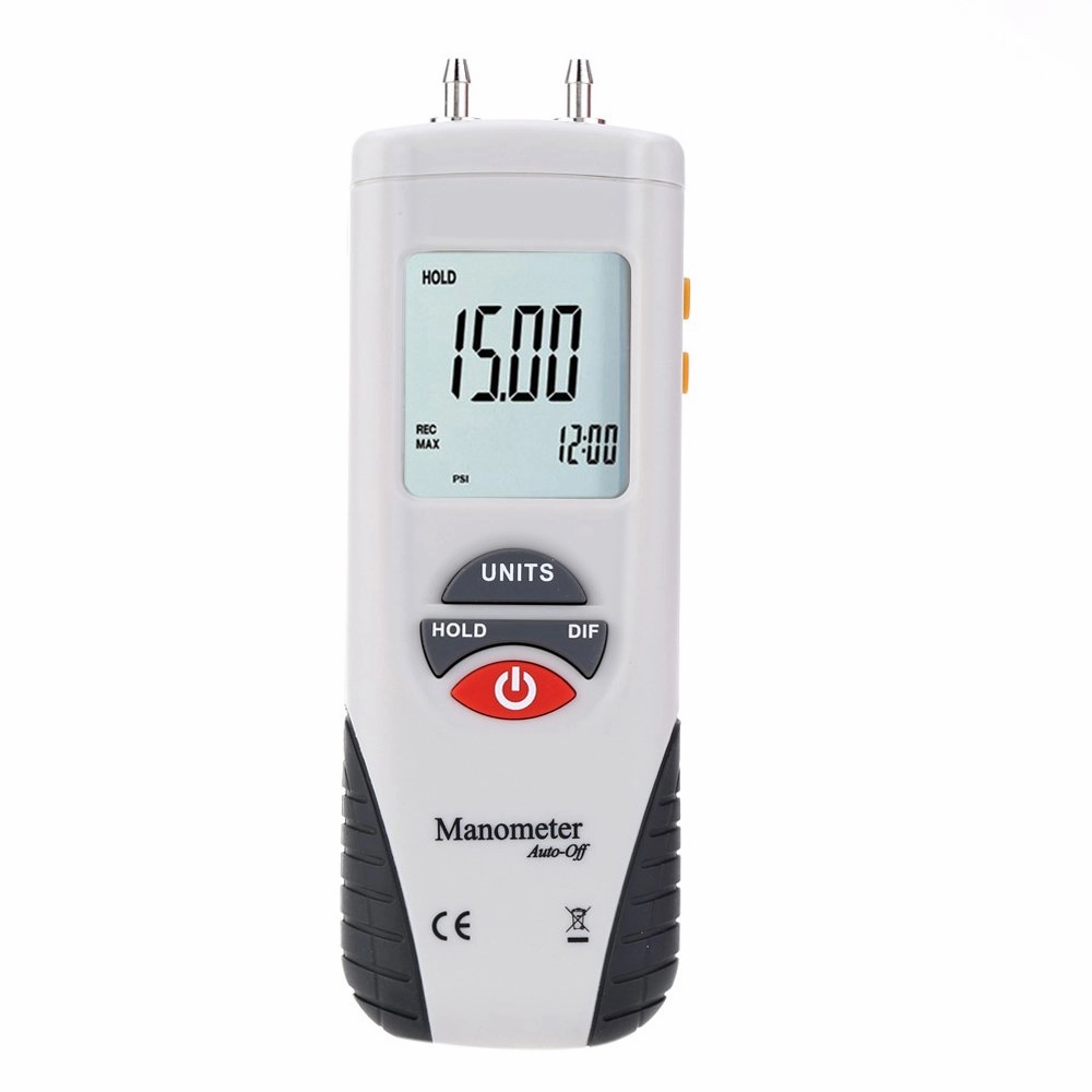 Digital Manometer, Professional Digital Air Pressure Meter & Differential Pressure Gauge Kit - ±13.79kPa / ±2 psi, M1890