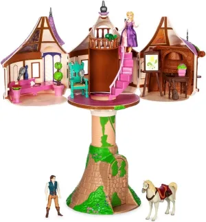 Disney Store Official Rapunzel Tower Playset - 19-Piece Tangled Play Set with Rapunzel, Flynn & More Princess Toys- Includes Tower Apartment, Sculpted Figures & Art Accessories