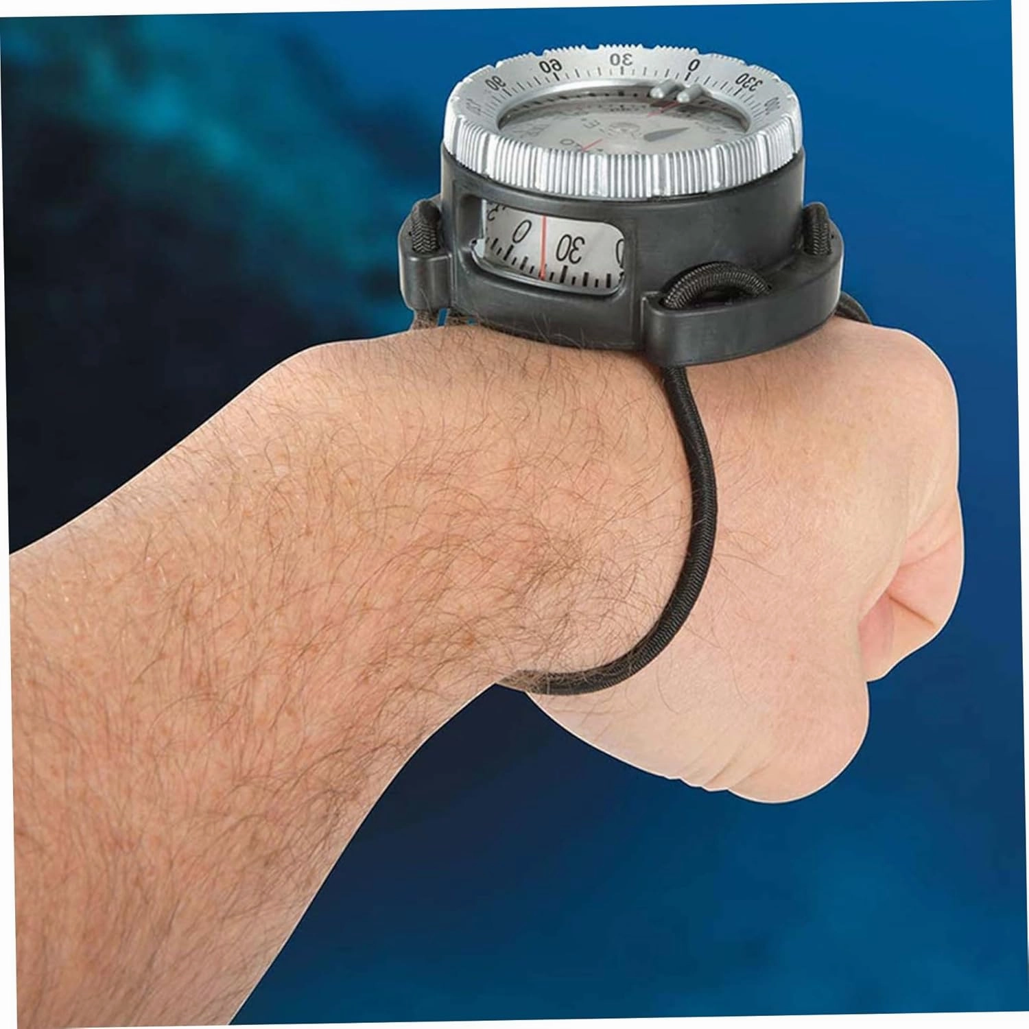 Dive Compass Surfing Luminous Underwater 50m Wrist Compass Night Vision Waterproof Navigation Compass with Bungee Watch Band Compass Diving Compass Compass Wrist Compass