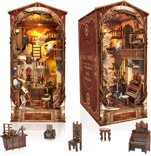 DIY Book Nook Kit - Magic Store Dollhouse 3D Puzzle Booknook Bookshelf Room Decor Alley DIY Miniature House Kit with Led Light,Christmas Birthday Gifts Crafts for Adults and Teens