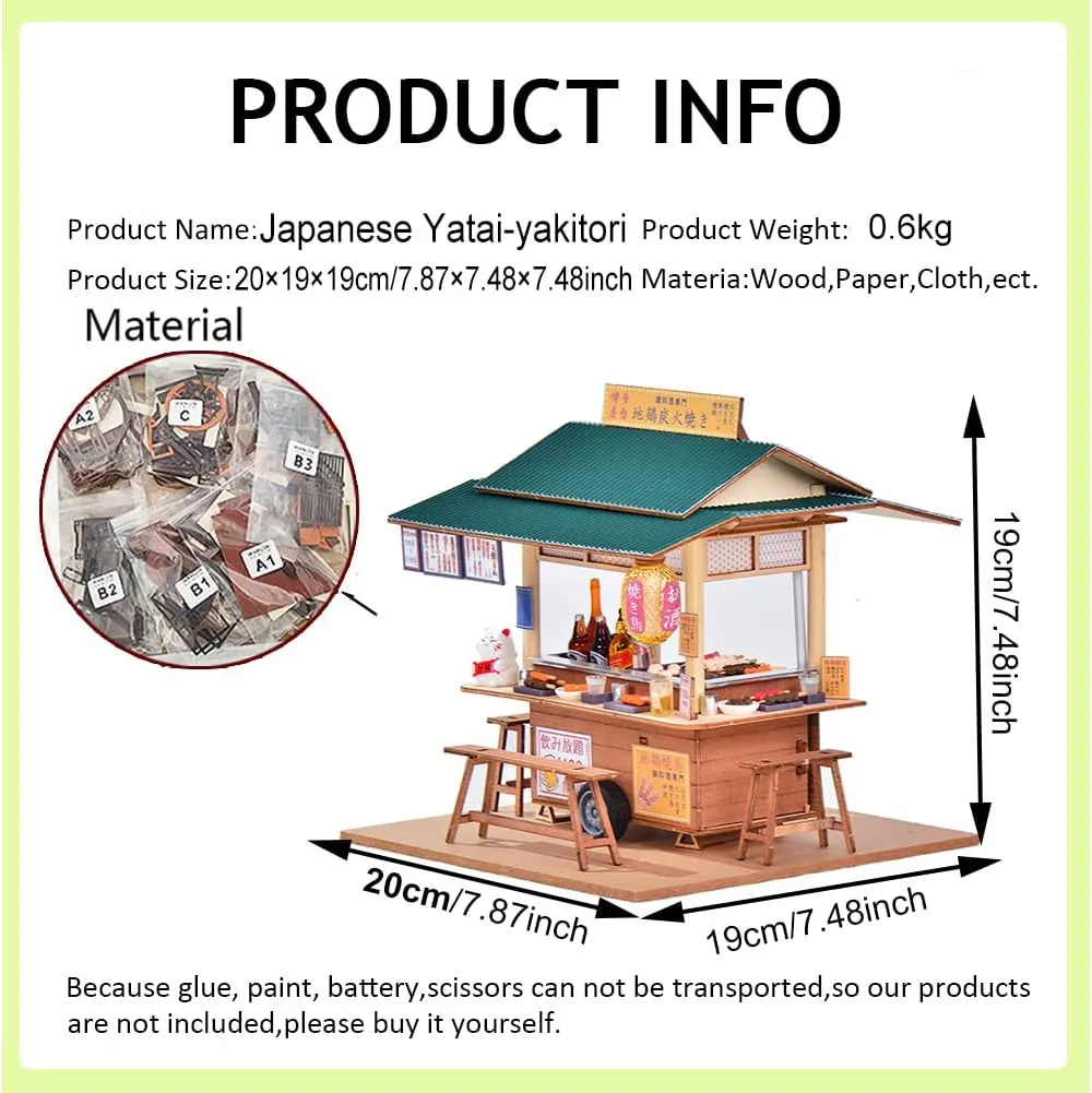 DIY Miniature Dollhouse Kit,Japanese Shop Wooden Dollhouse,Tiny House kit with Furniture and LED Lights Building Model Puzzle Toy for Adult Creative Gifts