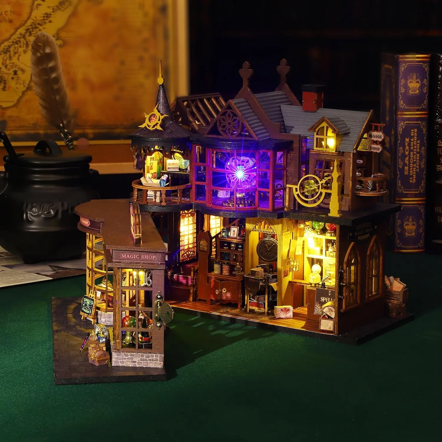 DIY Miniature House Kit Tiny House Model Kit with Open-able Door, DIY Wooden Dollhouse Miniature Kit for Adults Teens, Creative Crafts Book Nook Magic Model Kits, Home Decor