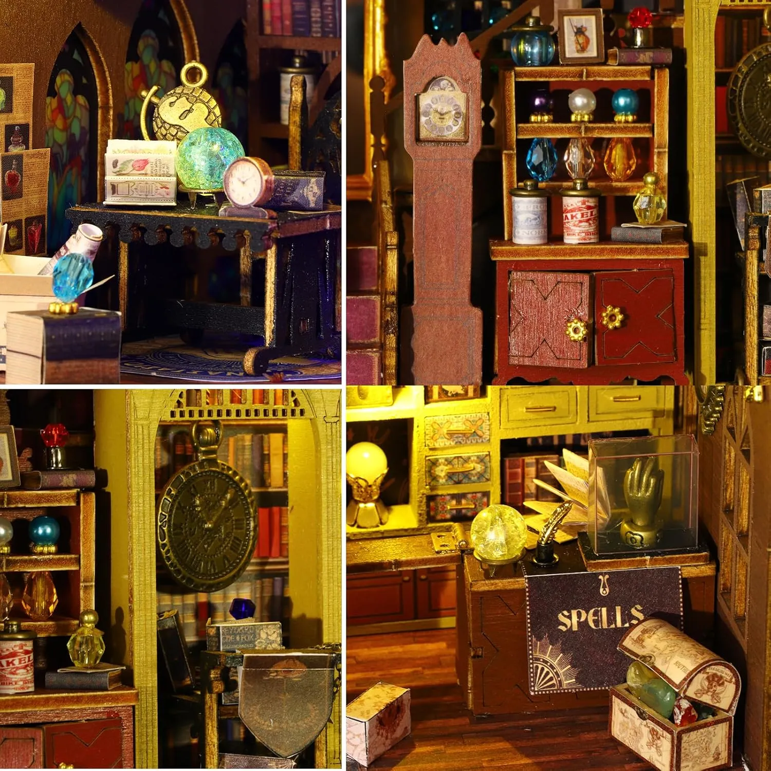 DIY Miniature House Kit Tiny House Model Kit with Open-able Door, DIY Wooden Dollhouse Miniature Kit for Adults Teens, Creative Crafts Book Nook Magic Model Kits, Home Decor