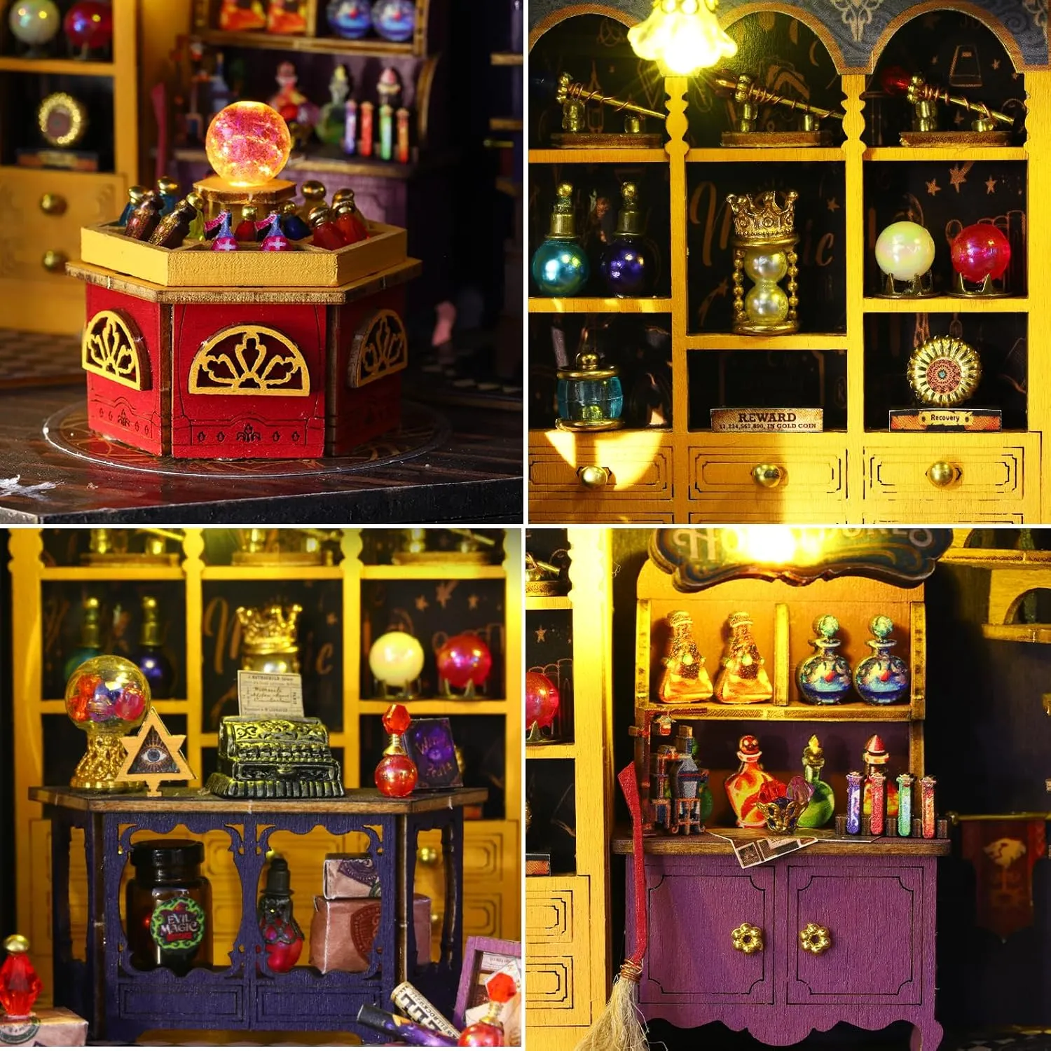 DIY Miniature House Kit with Open-able Door: Mini Wooden Dollhouse Miniature Kit with LED Light, Plustopoy Magic Tiny Model Mini House Building Kit for Adults Teens - Creative Crafts Gift, Home Decor