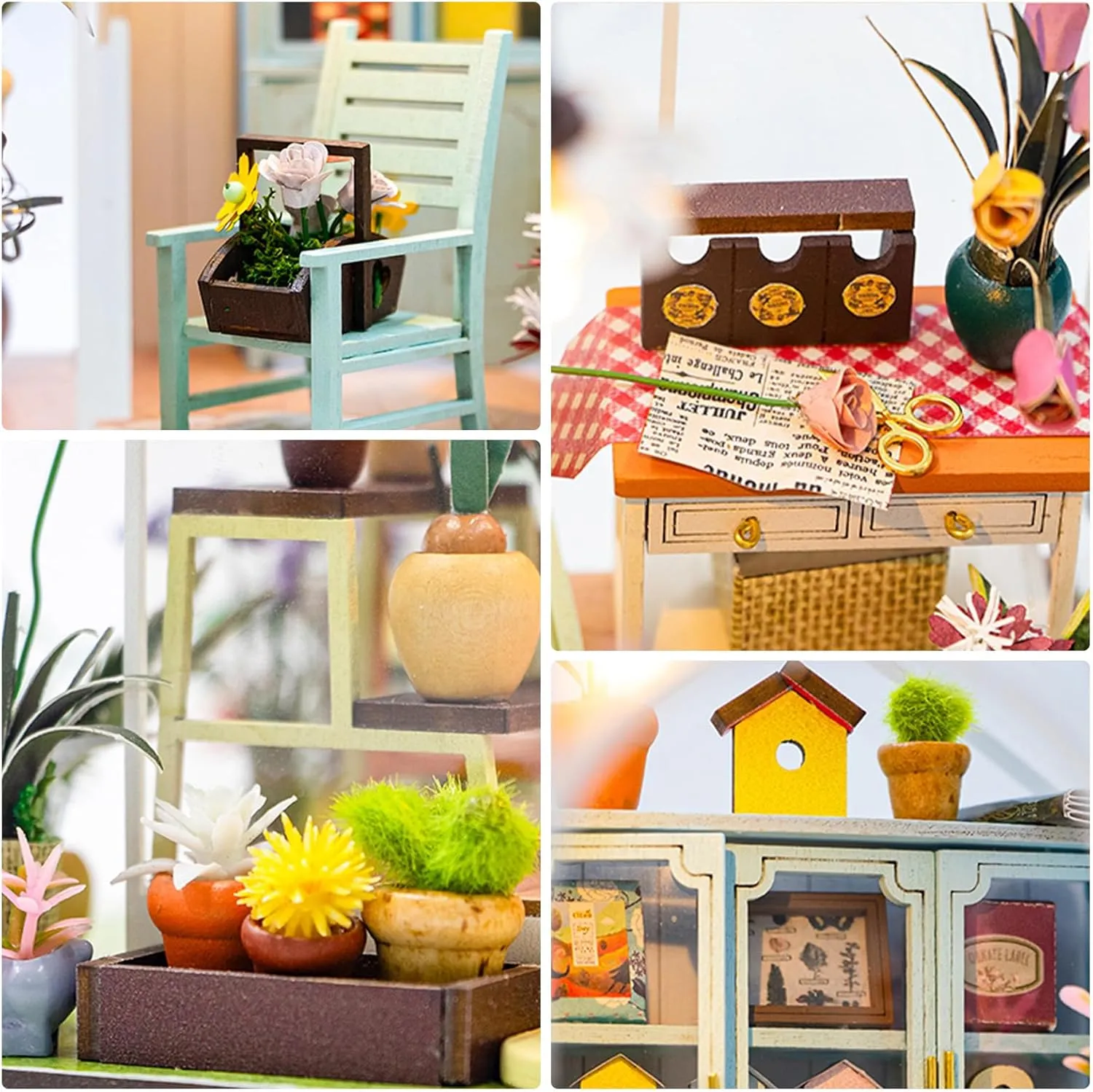 DIY Miniature House Kits, Tiny House Kit, Doll House Kits for Adults to Building, Unique Birthday Christmas Day Gift for Family and Friends, Flower House