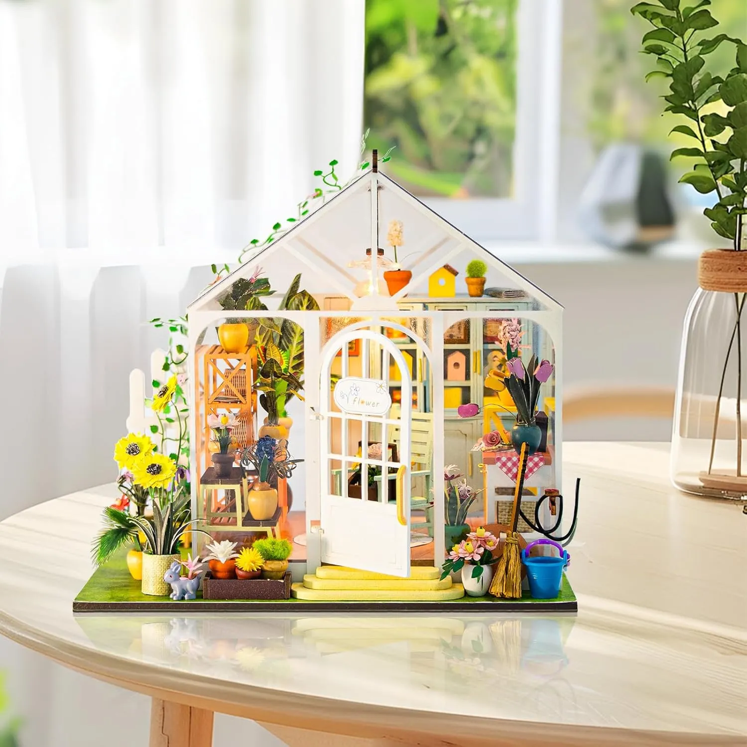 DIY Miniature House Kits, Tiny House Kit, Doll House Kits for Adults to Building, Unique Birthday Christmas Day Gift for Family and Friends, Flower House