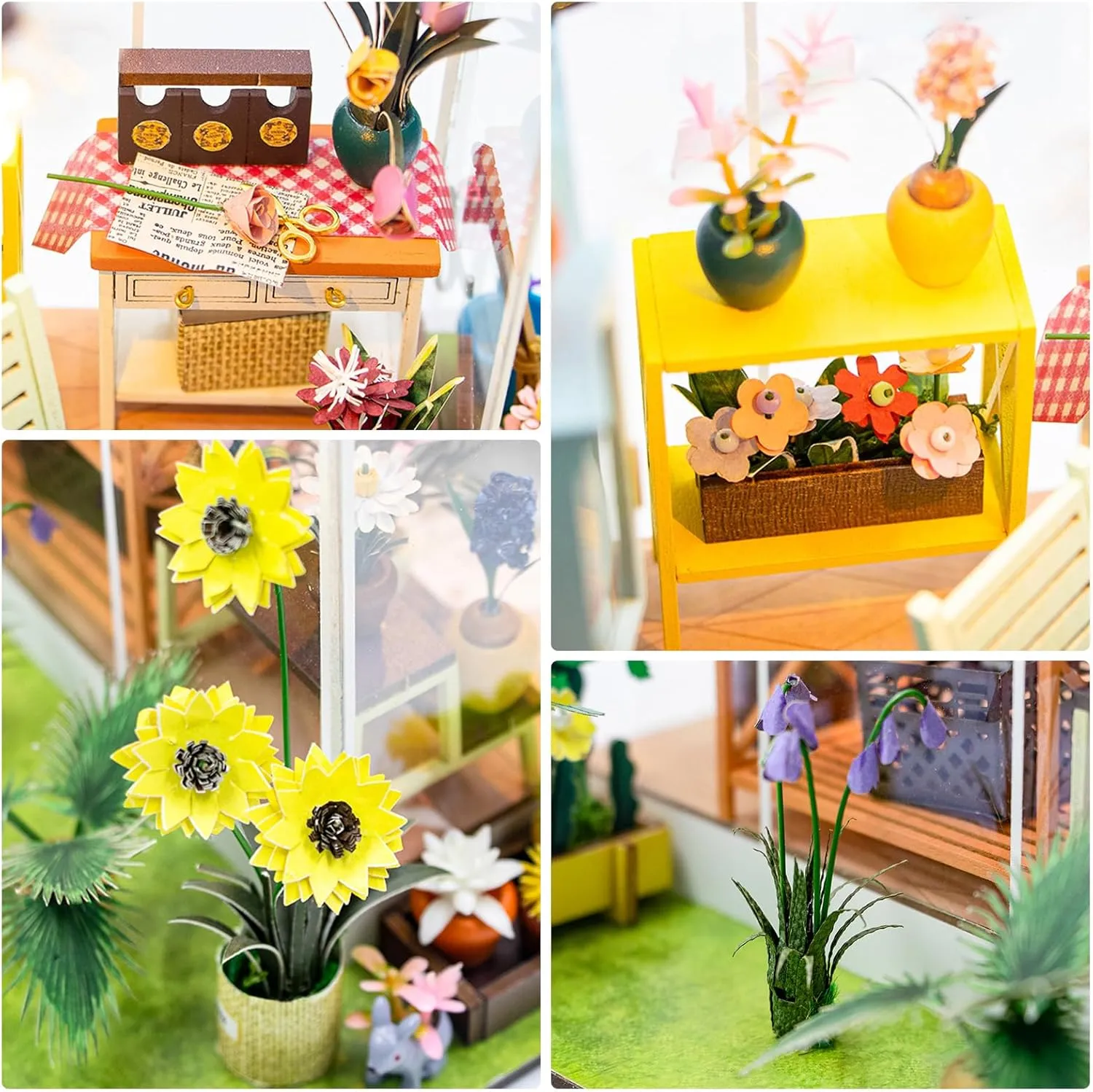 DIY Miniature House Kits, Tiny House Kit, Doll House Kits for Adults to Building, Unique Birthday Christmas Day Gift for Family and Friends, Flower House