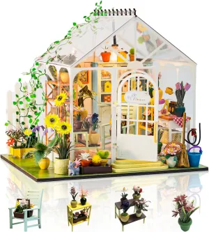 DIY Miniature House Kits, Tiny House Kit, Doll House Kits for Adults to Building, Unique Birthday Christmas Day Gift for Family and Friends, Flower House