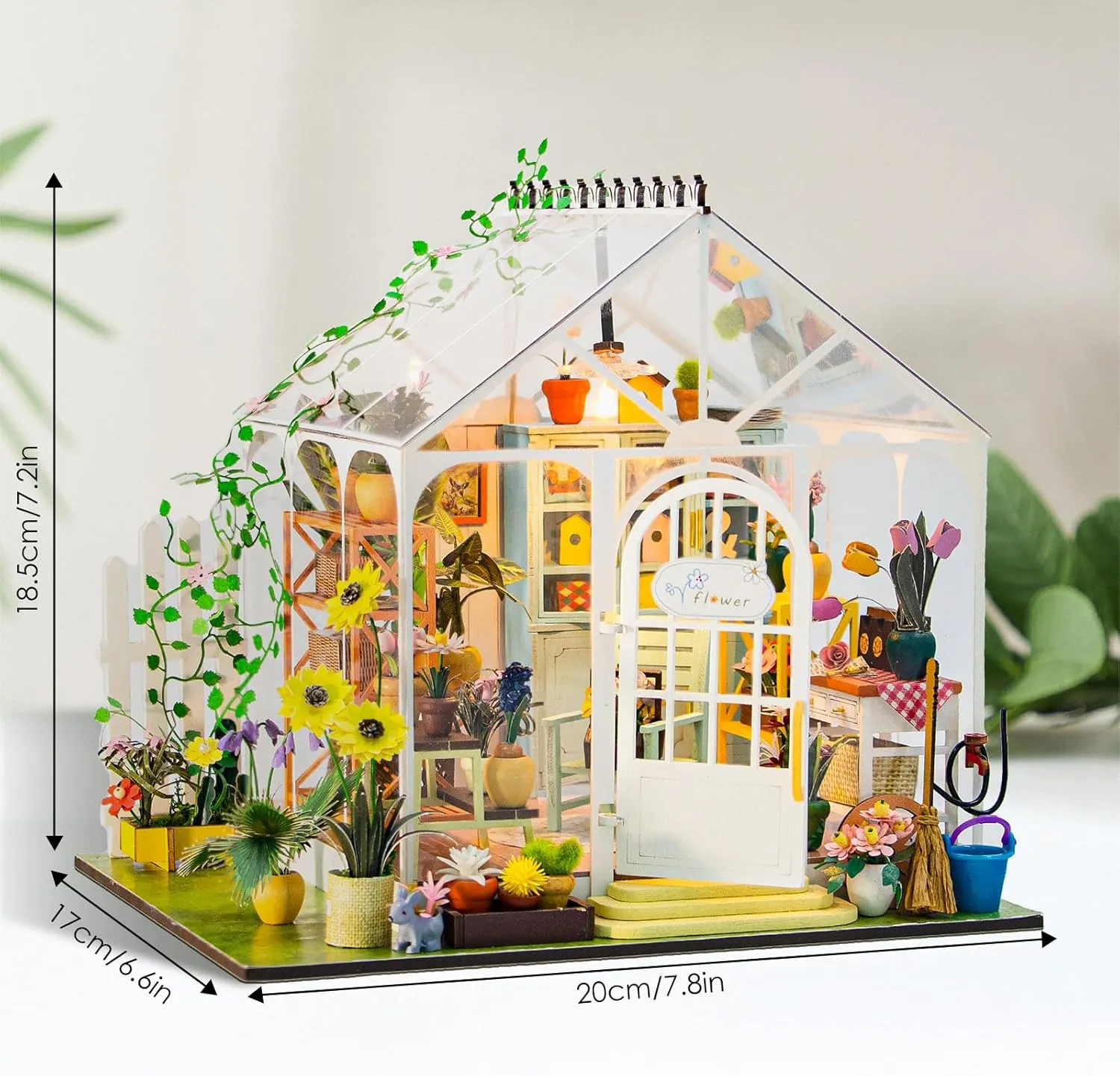 DIY Miniature House Kits, Tiny House Kit, Doll House Kits for Adults to Building, Unique Birthday Christmas Day Gift for Family and Friends, Flower House