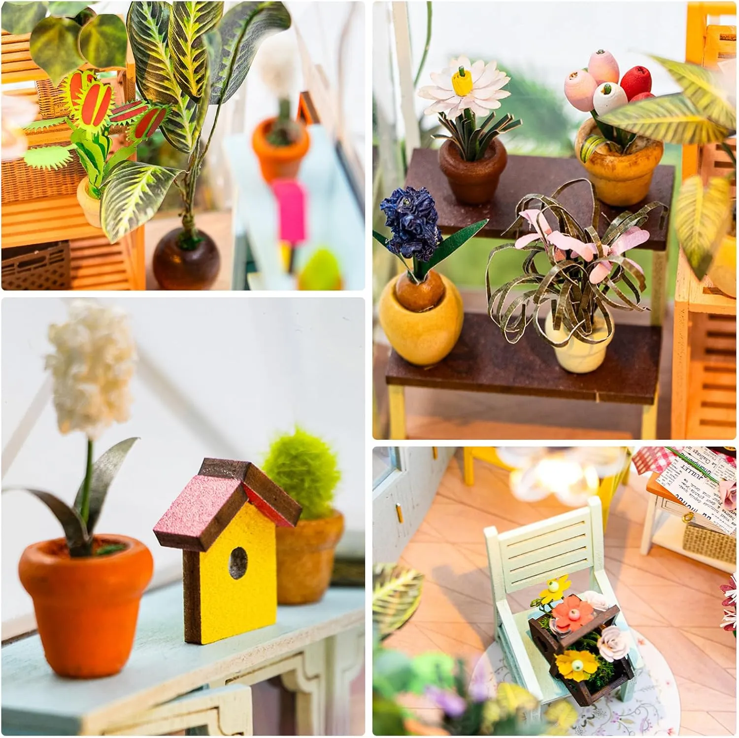 DIY Miniature House Kits, Tiny House Kit, Doll House Kits for Adults to Building, Unique Birthday Christmas Day Gift for Family and Friends, Flower House