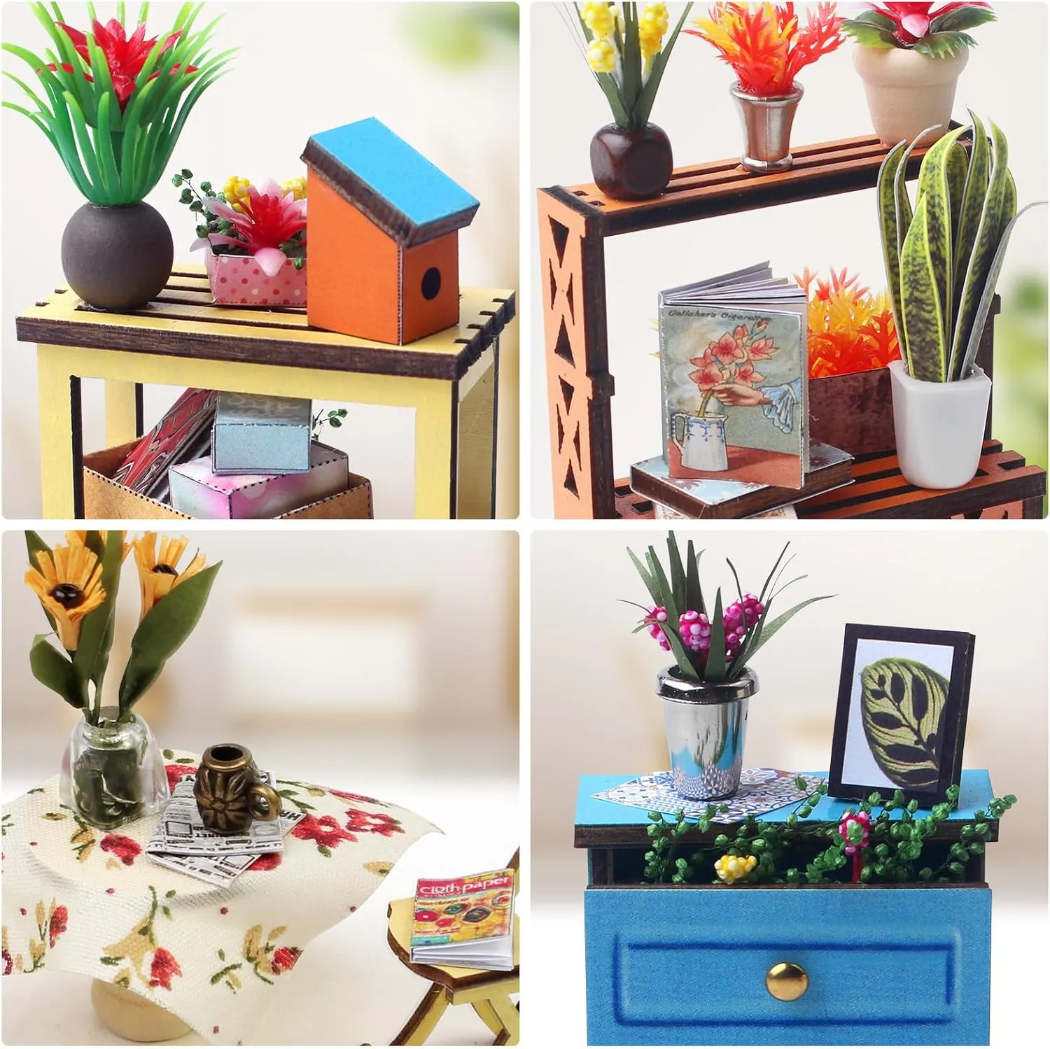 DIY Miniature House Kits, Tiny House Kit, Doll House Kits for Adults to Building, Unique Gift for Birthday Father's Day, Flower House