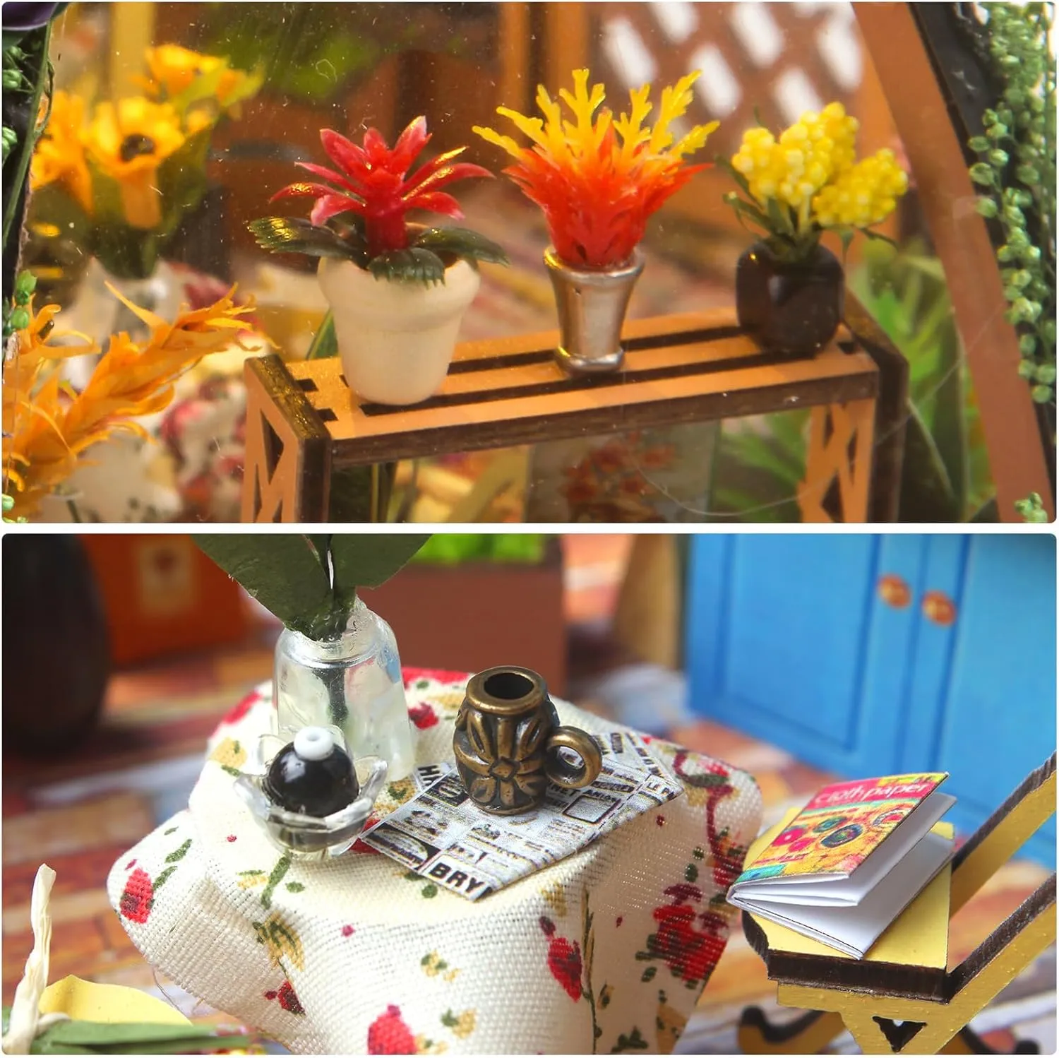 DIY Miniature House Kits, Tiny House Kit, Doll House Kits for Adults to Building, Unique Gift for Birthday Father's Day, Flower House