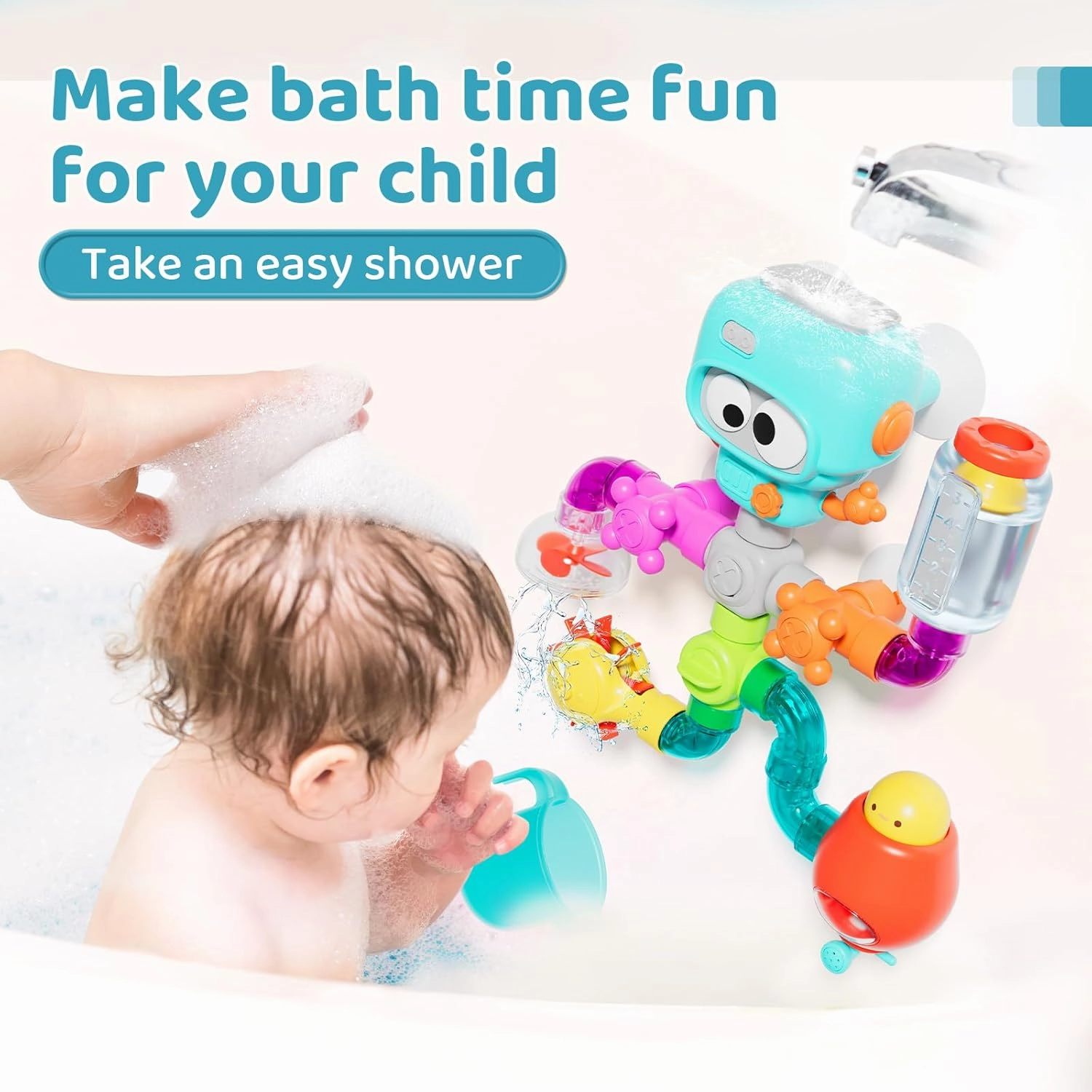 DIY Assemble Water Pipe, Bath Toys for Kids Ages 4-8, Building Kit for Ages 5-7, Fun Bath Tub Time Birthday Gifts for Toddlers 3   Year Old Boys & Girls