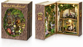 DIY Miniature Dollhouse Kit, Wooden Tiny Doll House Kit with Furniture, Creative Handmade Woodcrafts Toy for Adults, Ideal for Birthday, Christmas, Souvenir Gift, Forest Wonderland