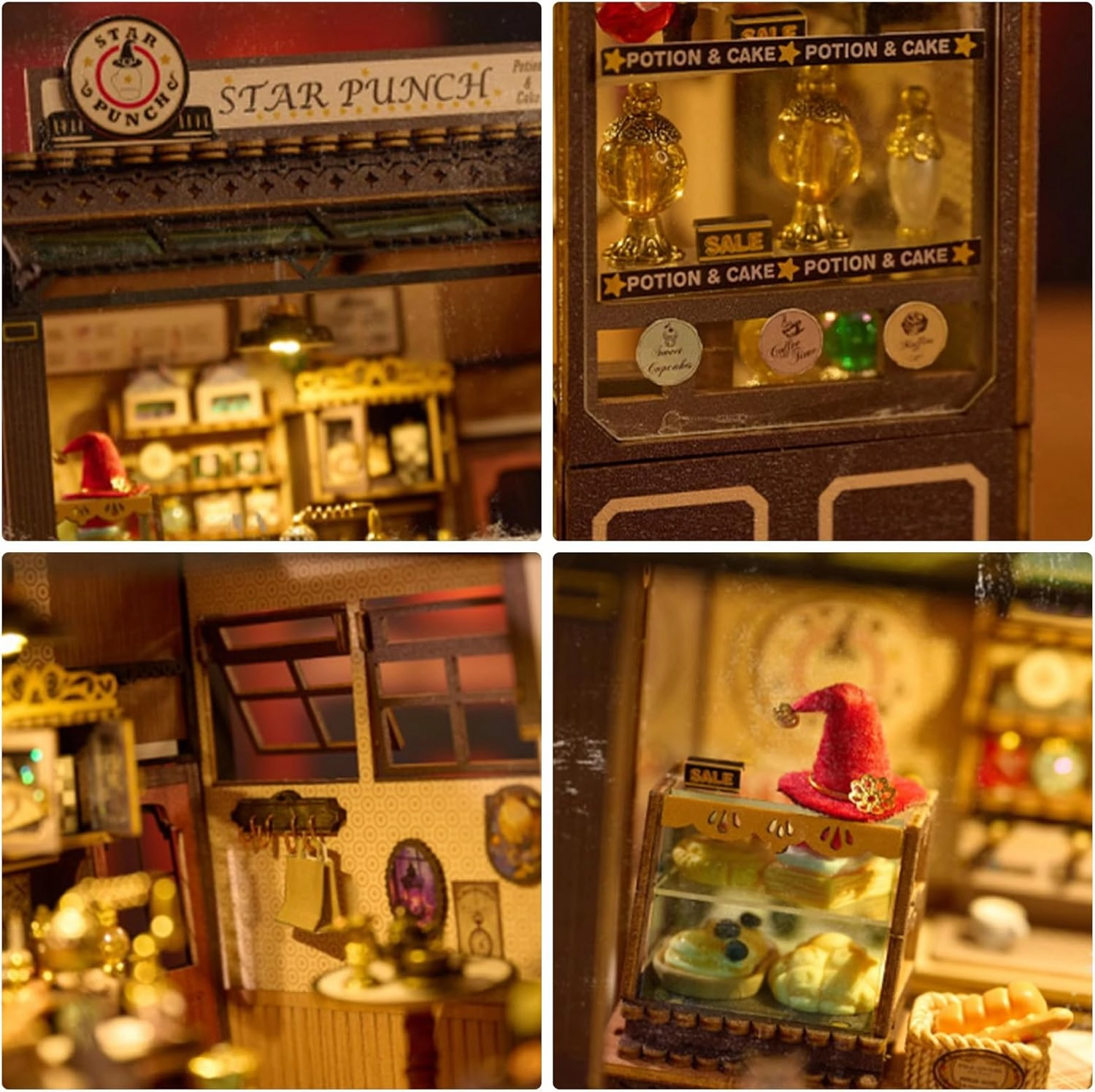 DIY Miniature Dollhouse Kits, Tiny House Kit with Light, Doll House Kits for Adults to Building, Unique Gift for Birthday Christmas Day, Cakehouse