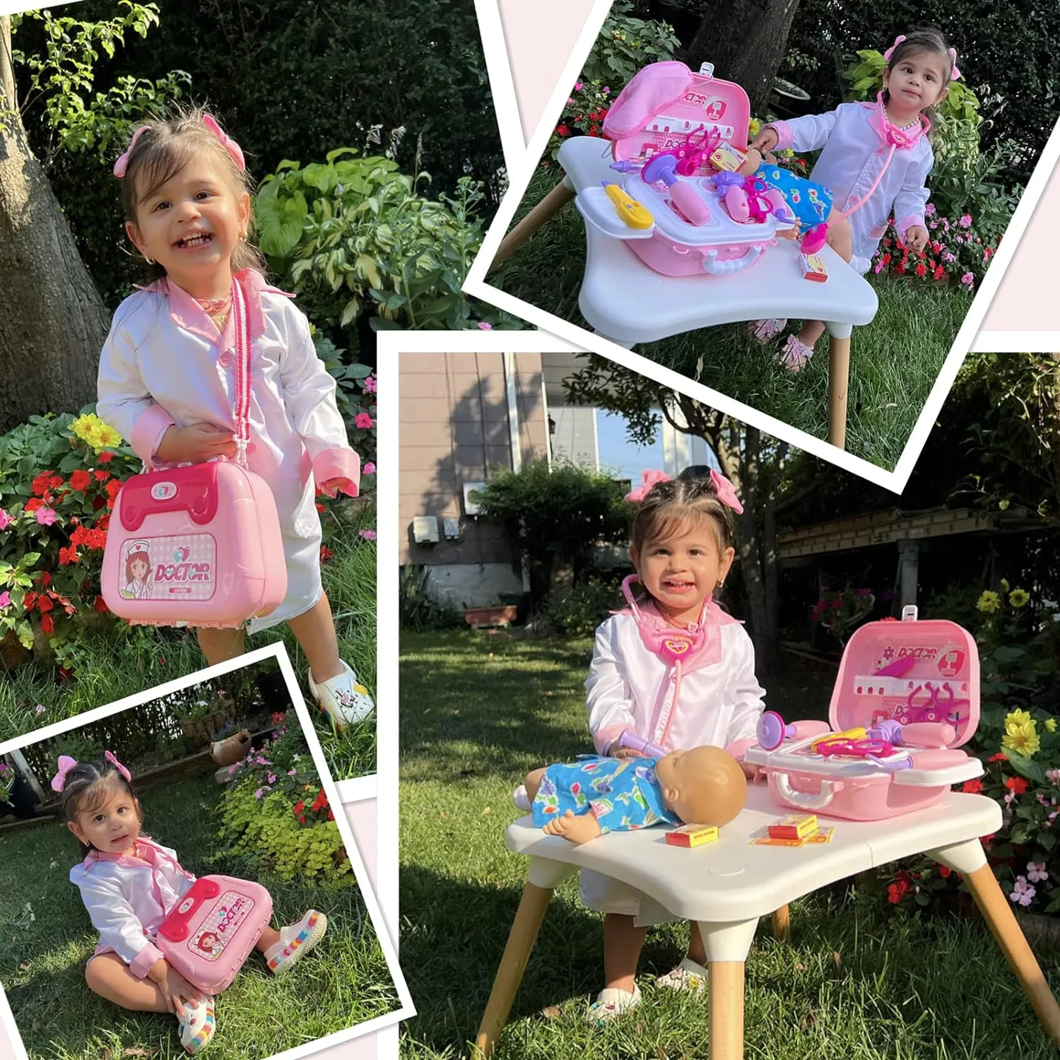 Doctor Toys Kit for Girls - Dr Medical Pretend Play Toys Set for Kids - Doctors Dress Up Kits for Toddlers 3-5 - Nurse Sets for Girl 22Pcs - Doctors Playset for Toddler Ages 3 4 5 6 Year Old