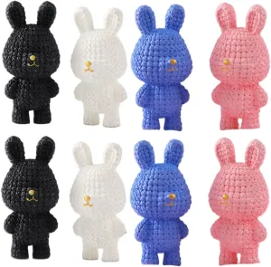 Dollhouse Décor 8-Pack Cute Woven Rabbit Dolls DIY Doll House Landscaping Decoration Ornaments