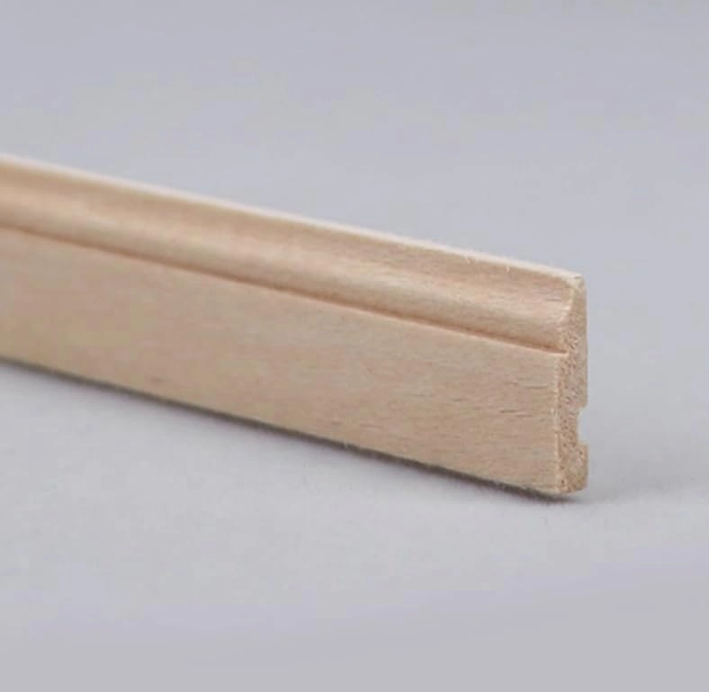 Dollhouse Miniature Wood Trim Molding, 1:12 Scale, Unfinished, 0.5 x 11.8 inches, 10 Pieces