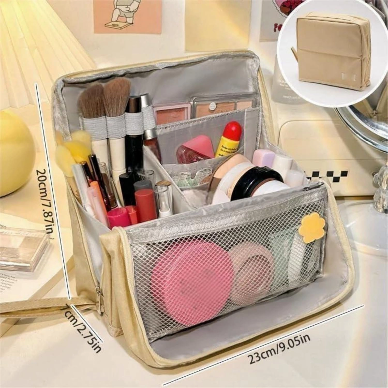 Doresty Makeup Bag, Doresty Standing Makeup Bag – Portable, Large Capacity, Multi-purpose Large Capacity Standing Makeup bag, Toiletry Bags with Compartments (purple)