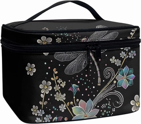 Dragonfly Travel Cosmetic Bags for Women Portable Toiletry Organizer Bag Makeup Bag Coin Purse Lipstick Cosmetic Accessories Organizer Large Travel Kit Storage Pouch