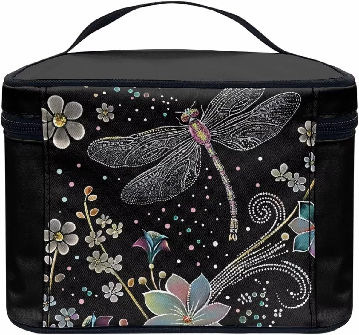 Dragonfly Travel Cosmetic Bags for Women Portable Toiletry Organizer Bag Makeup Bag Coin Purse Lipstick Cosmetic Accessories Organizer Large Travel Kit Storage Pouch