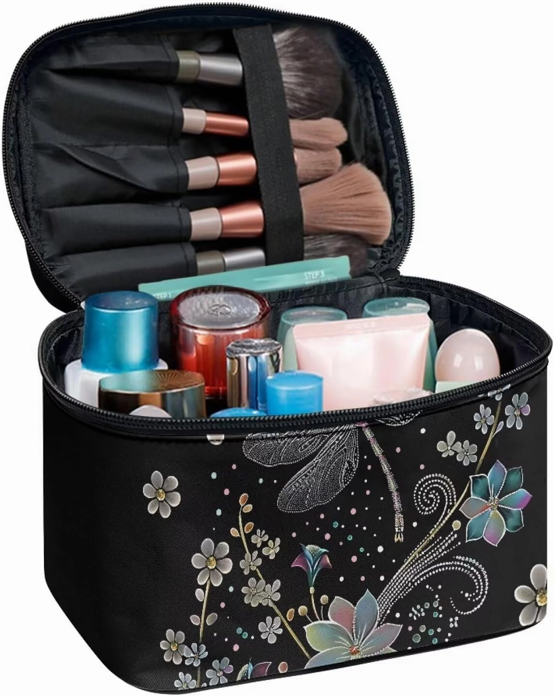 Dragonfly Travel Cosmetic Bags for Women Portable Toiletry Organizer Bag Makeup Bag Coin Purse Lipstick Cosmetic Accessories Organizer Large Travel Kit Storage Pouch