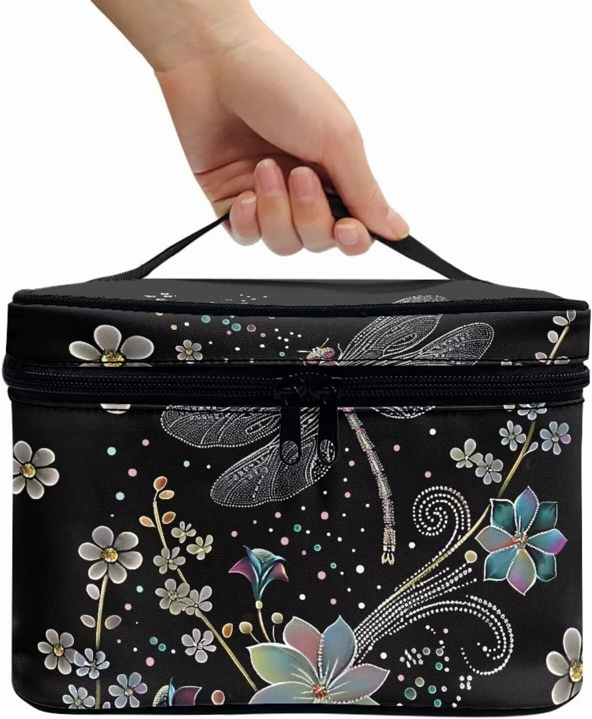 Dragonfly Travel Cosmetic Bags for Women Portable Toiletry Organizer Bag Makeup Bag Coin Purse Lipstick Cosmetic Accessories Organizer Large Travel Kit Storage Pouch